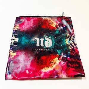 Urban Decay colorful zippered csquare osmetic bag pouch - pink, blue, green. EUC